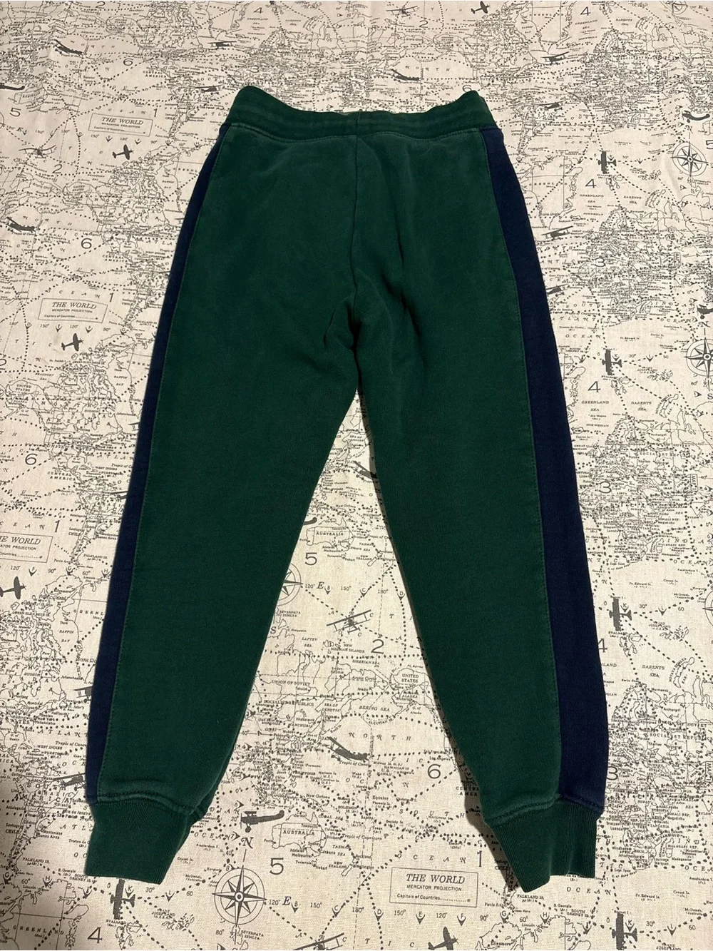 Polo by Ralph Lauren Green & Navy Fleece Joggers with Yellow Polo Logo